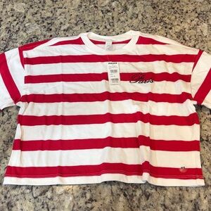 Tilly's Red and White Striped Crop Top